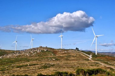 Wind energy in Fafe mountains, Portugal clipart