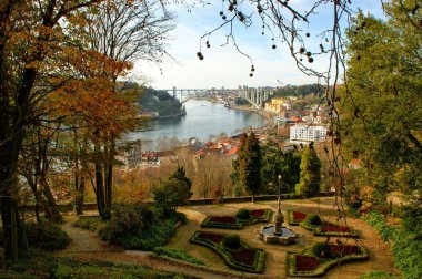 Arrabida bridge Oporto, Portekiz üzerinden panoramik görünüm