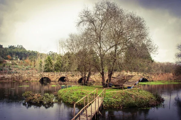 Medieval Bridge Marnel Agueda Portugal — Stock Photo, Image