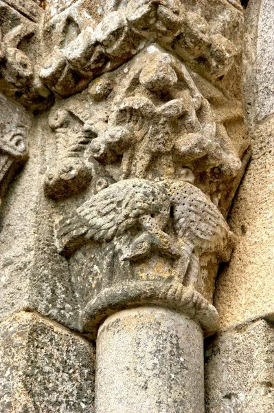 Romanesque Capitals Sao Pedro Ferreira Monastery Portugal — Stock Photo, Image