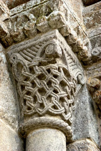 Romanesque Capitals Sao Pedro Ferreira Monastery Portugal — Stock Photo, Image