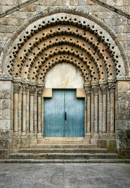 Doorway Romanesque Monastery Sao Pedro Ferreira Portugal — Stock Photo, Image