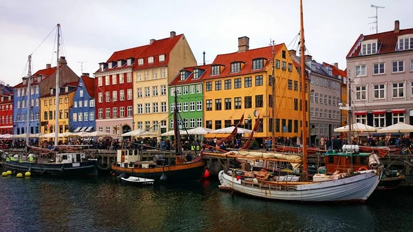 Traditionella Hus Nyhavn Köpenhamn Danmark — Stockfoto