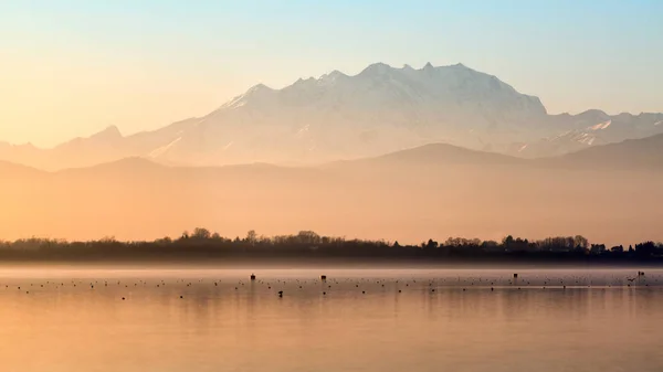Gün batımında Monte Rosa 