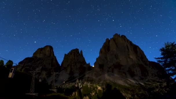 Time Lapse Start Paden Berg Zomernacht — Stockvideo