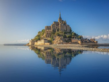 Famous Le Mont Saint-Michel in summer, Normandy, France clipart
