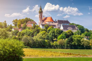 Andechs Abbey in summer, district of Starnberg, Upper Bavaria, Germany clipart