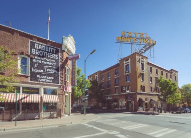 Historic city center of Flagstaff, Arizona, USA clipart