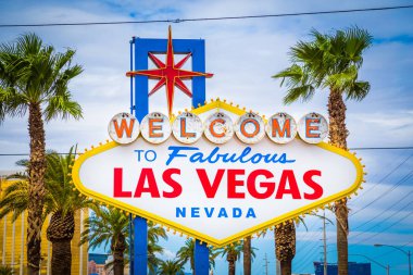 Hoşgeldiniz için muhteşem Las Vegas işareti, Las Vegas Strip, Nevada, ABD