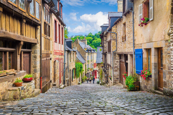 Beautiful alley in an old town in Europe