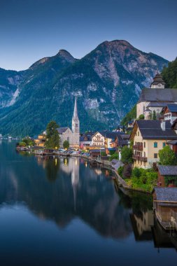 Alacakaranlık, Salzkammergut, Avusturya Hallstatt dağ köyü