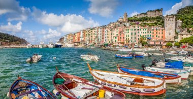 Balıkçı kasabası Portovenere, Liguria, İtalya