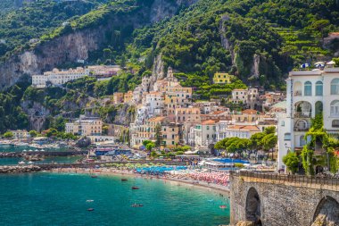 Kartpostal görünümü Amalfi, Amalfi Coast, Campania, İtalya