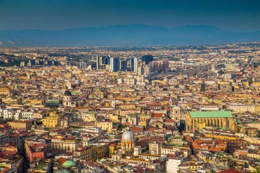 Napoli şehir günbatımı, Campania, İtalya