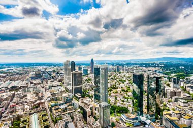 Frankfurt am Main manzarası panorama dramatik cennet, Hessen, Almanya ile