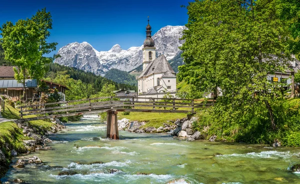 Ramsau mountain village, Berchtesgadener Land, Baviera, Alemanha — Fotografia de Stock