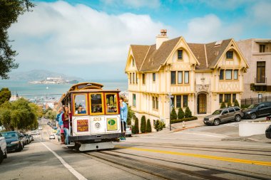 Teleferik San Francisco tepeye tırmanma, Kaliforniya, Abd