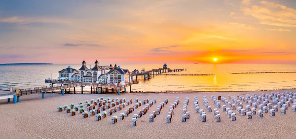Sellin Pier at sunrise, Baltic Sea, Germany — Stock Photo, Image
