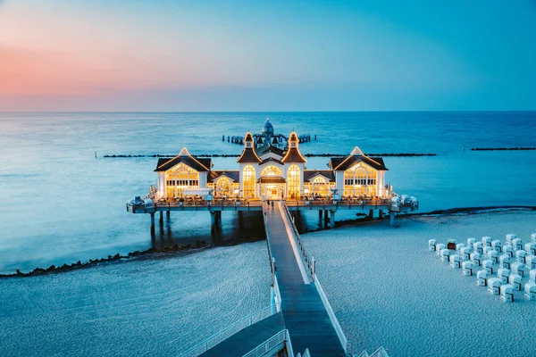 Sellin Pier at twilight, Baltic Sea, Germany — Stock Photo, Image