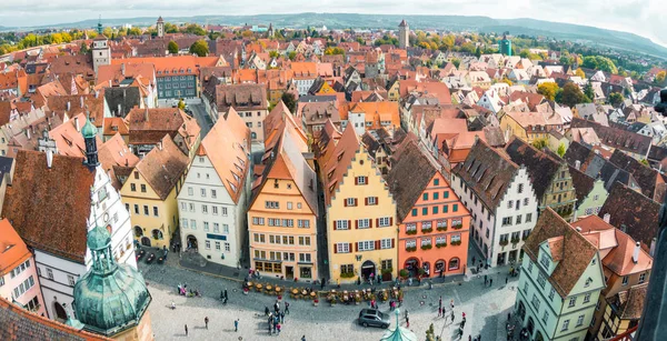 Utsikt över Rothenburg ob der Tauber, Bayern, Tyskland — Stockfoto