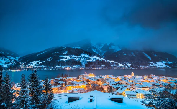 Zell am See in de winter, Salzburger Land, Oostenrijk — Stockfoto