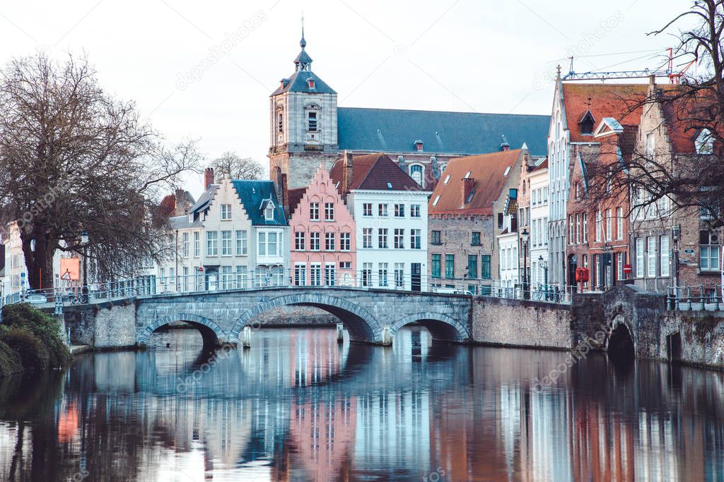 Historic city center of Brugge, Flanders, Belgium