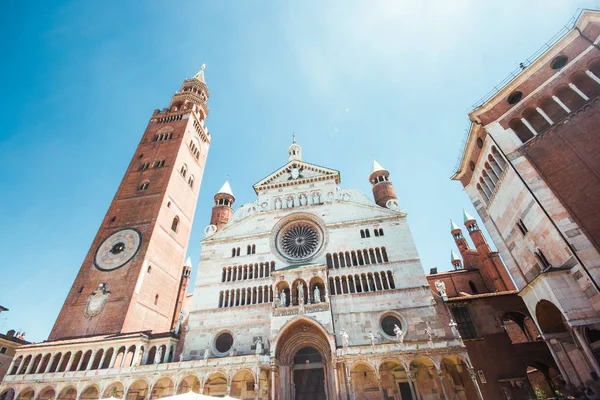 Catedral de Cremona com torre sineira, Lombardia, Itália — Fotografia de Stock