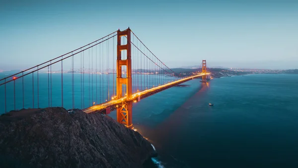 Vista Panorámica Del Famoso Puente Golden Gate Vista Desde Mirador — Foto de Stock