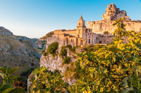 Πανοραμική Θέα Της Αρχαίας Πόλης Matera Sassi Matera Στο Όμορφο — Φωτογραφία Αρχείου