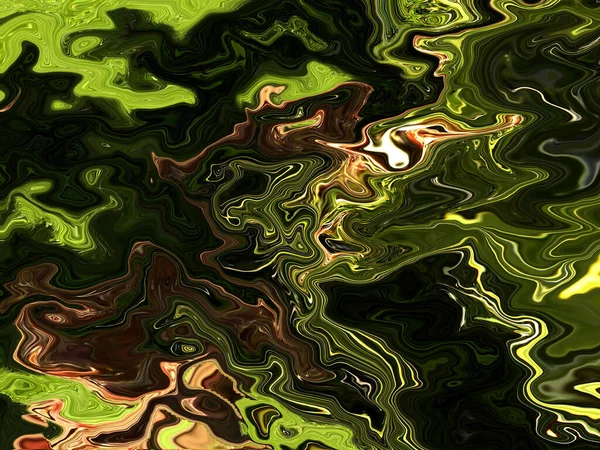 Blandning Akryl Ljusgrön Gul Brun Färg Färgglada Abstrakt Målning Bakgrund — Stockfoto