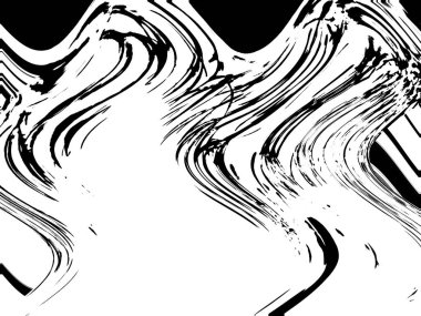  Tasarım ve arkaplan için siyah ve beyaz grunge dalgalı desen.                              