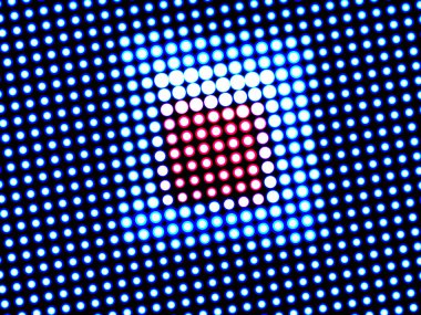  Parlak mavi, kırmızı arka plan, daireler, küreler. Soyut noktalar. Sanat kabarcıklarının arkaplanı renk eğimine sahip yarım ton biçiminde.                                             