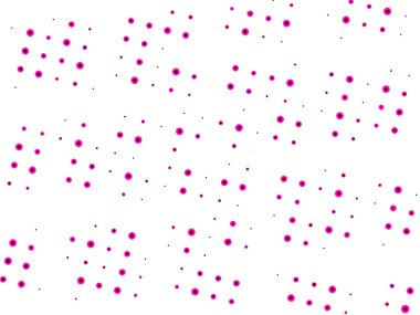 Düzenli olarak tekrarlanan noktalar, daireler ve ince çizgiler. Modern tasarım parlak pembe ve beyaz renklerle.                               