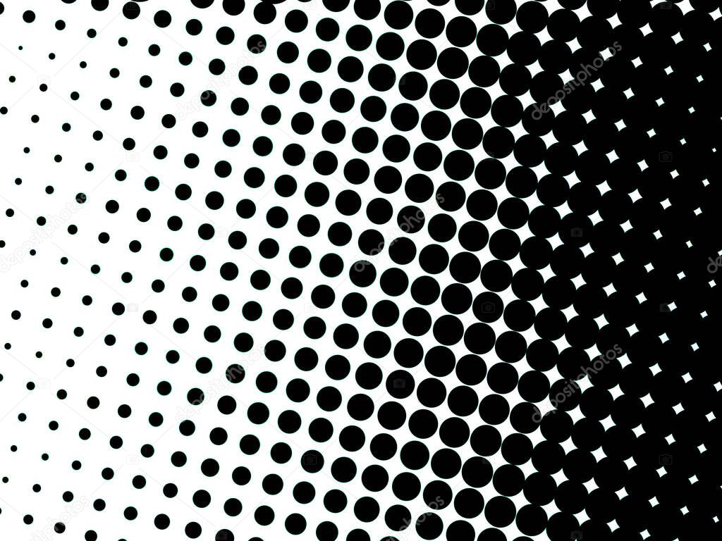   Monochrome Dots Background. Backdrop with circles, dots, rounds design element for web banners, posters, cards, Wallpaper, sites. Black, white color.                                        