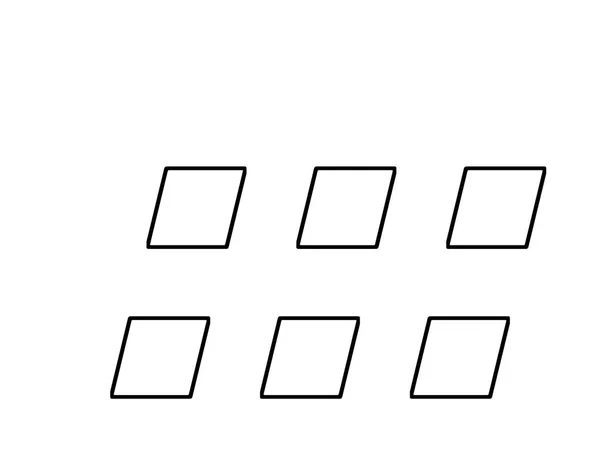 一套白色背景上的黑色正方形格子边框 收集几何空边框 一套矩形要素 — 图库照片
