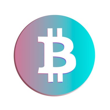 Internet para için Bitcoin işareti simgesi. 