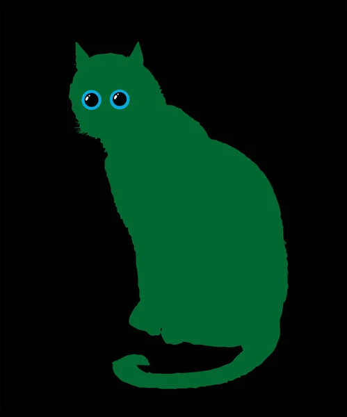 Ilustración gráfica de un gato con ojos lindos vector para la impresión de camisetas — Archivo Imágenes Vectoriales