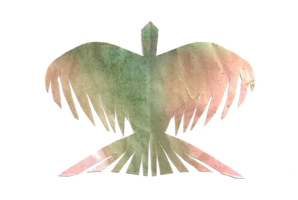 Papercutting Renkli Suluboya Kuş — Stok fotoğraf