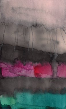 Elle çizilmiş mürekkep/suluboya bulutlu arka plan