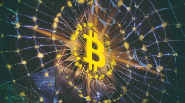 Epik Bitcoin 3d illüstrasyon iş dergisi için