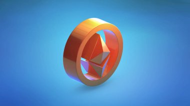 Ethereum cryptocurrency logo illüstrasyon