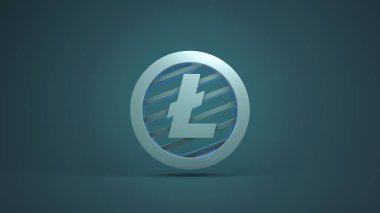Litecoin cryptocurrency logo illüstrasyon
