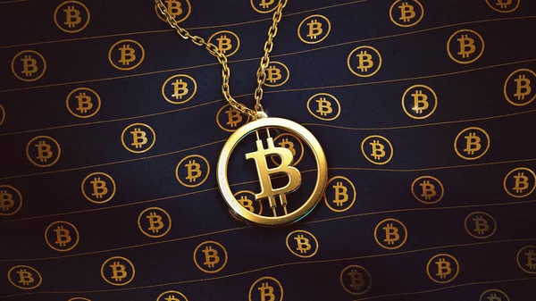 Bitcoin Gold Pendant Иллюстрация — стоковое фото