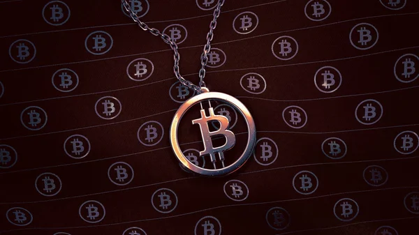 Bitcoin Gold Pendant Иллюстрация — стоковое фото