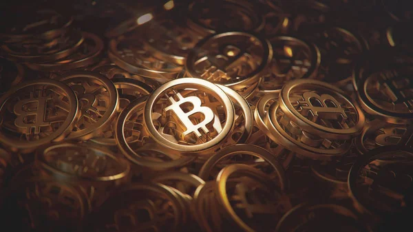 Иллюстрация Bitcoin Coins — стоковое фото