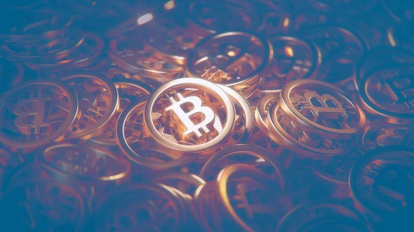 Иллюстрация Bitcoin Coins — стоковое фото