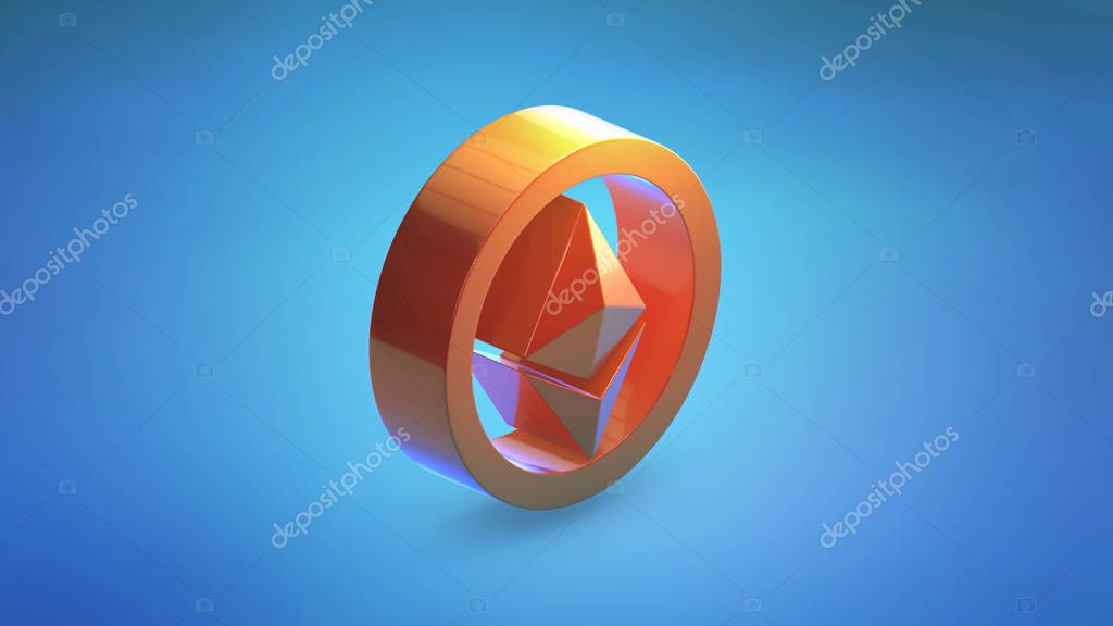 Ethereum cryptocurrency logo illustration