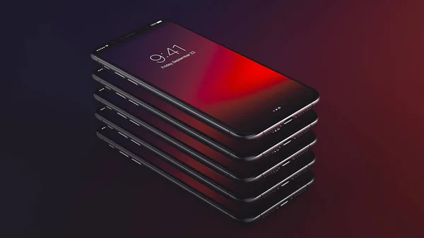 Nuevo Smartphone Renderizar Ilustraciones —  Fotos de Stock