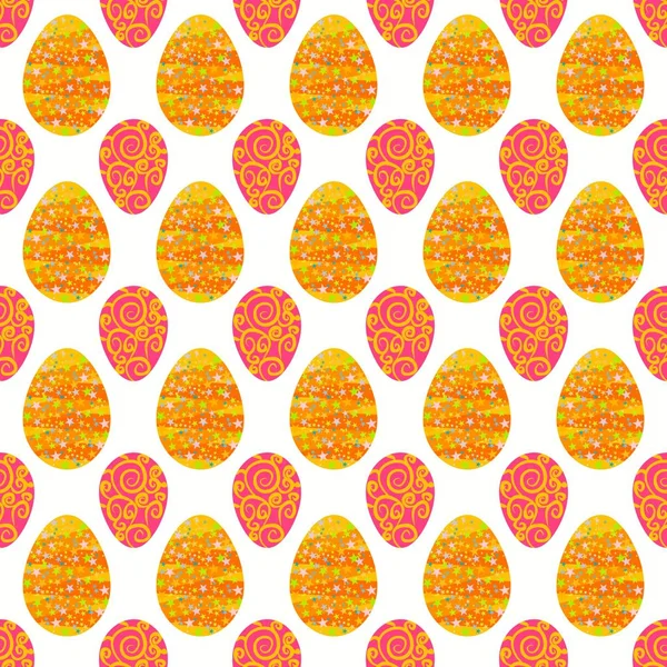 Χωρίς Ραφή Πρότυπο Των Πασχαλινά Αυγά Λάμψη Και Διακοσμητική Διακόσμηση — Διανυσματικό Αρχείο