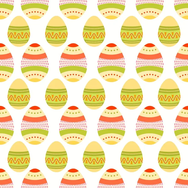 Απρόσκοπτη Μοτίβο Της Πολύχρωμα Boho Πασχαλινά Αυγά Πανέμορφη Διακεκομμένη Και — Διανυσματικό Αρχείο